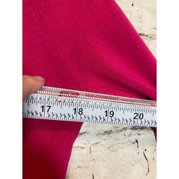 C'est City Silk Top Womens Large Hot Pink Button Front Santana Knit Lightweight - Picture 7 of 12